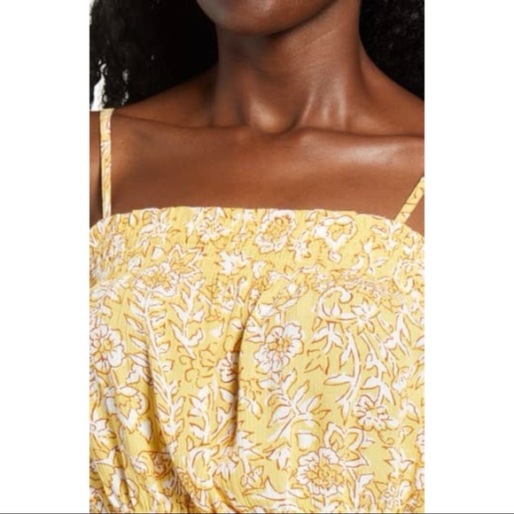 Billabong Straight Seas Floral Print Crop Top Yellow Size Large NWT - Picture 6 of 8